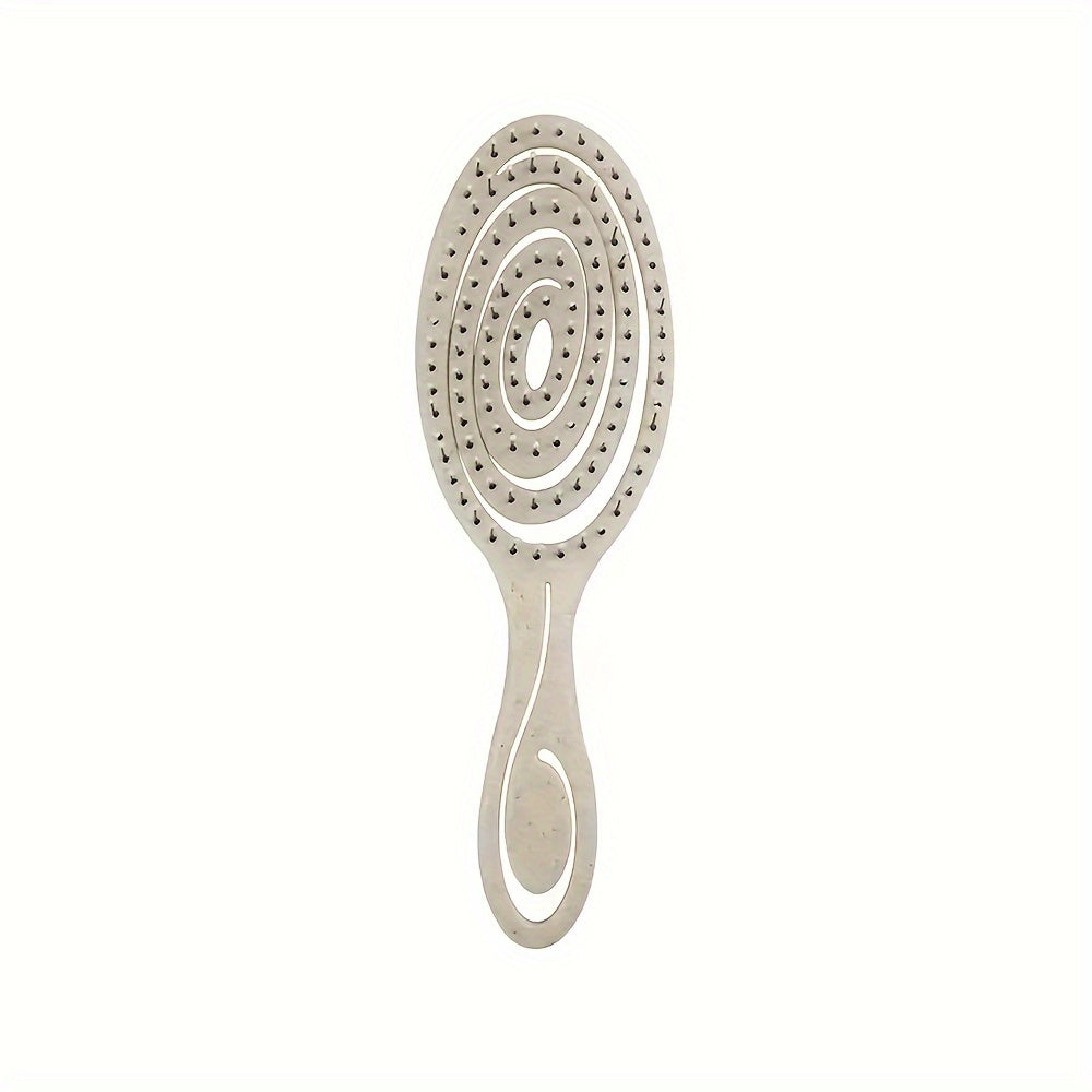 Peigne coiffure oval ajouré, démêlage facile pour cheveux secs ou mouillés, design ergonomique et pratique.