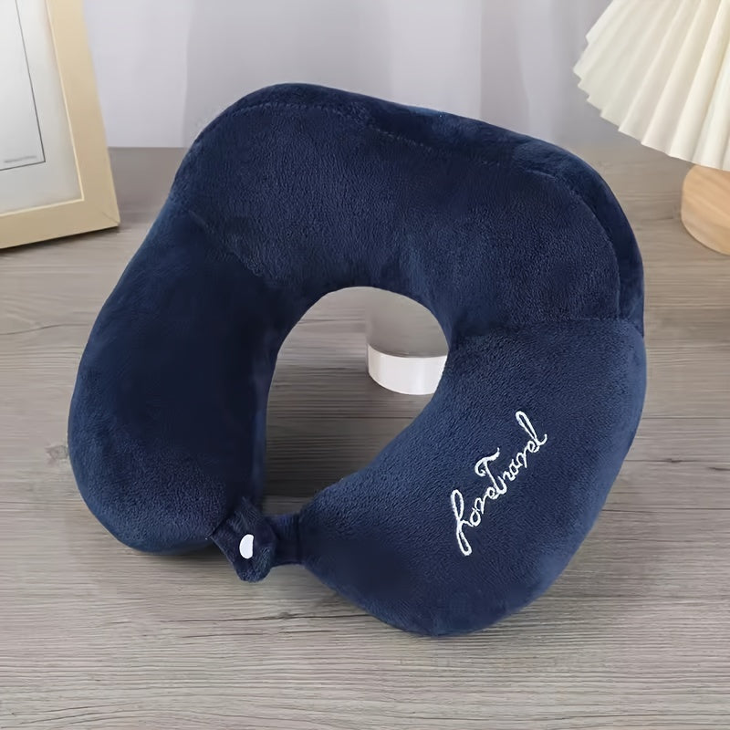 Coussin de voyage en U, soutien cervical moyen-ferme, portable, lavable, confortable pour sommeil côté/dos, voiture, avion ou domicile.