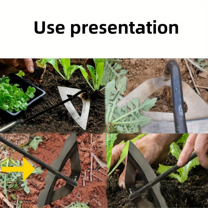 Binette creuse en acier trempé (1 ou 2 pcs) Outil manuel durable pour désherbage précis et entretien des légumes et cultures potagères.