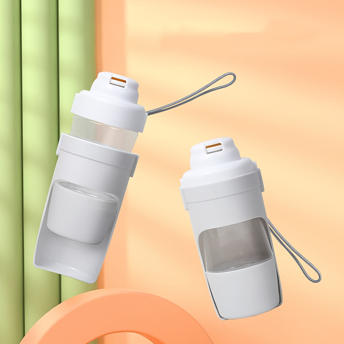 Portable Leak-Proof Dog Water Bottle - Durable Plastic Pet Hydration Dispenser with Ergonomic Handle &amp; Spill-Resistant Design for Outdoor Walks, Hiking, Travel - Available in Green, Orange, Pink, White, Pet Hydration Gear | E