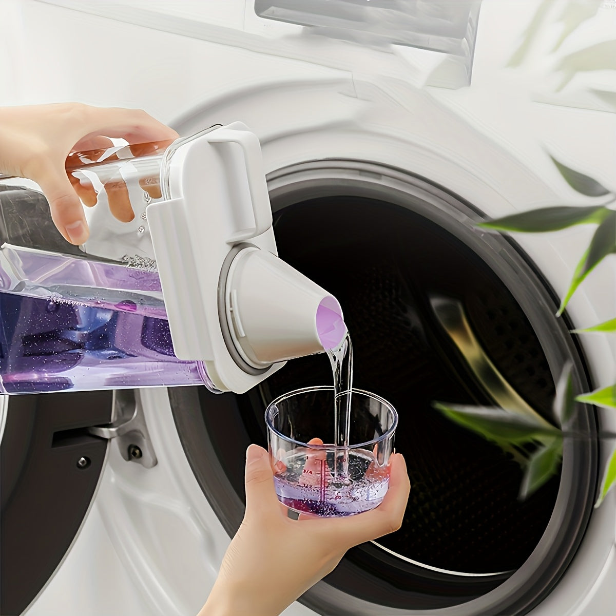 Large Capacity Laundry Detergent Dispenser with One-Touch Lever &amp; Spill-Proof Nozzle - Transparent Sealed Plastic Container, Hygienic Leakproof Lid