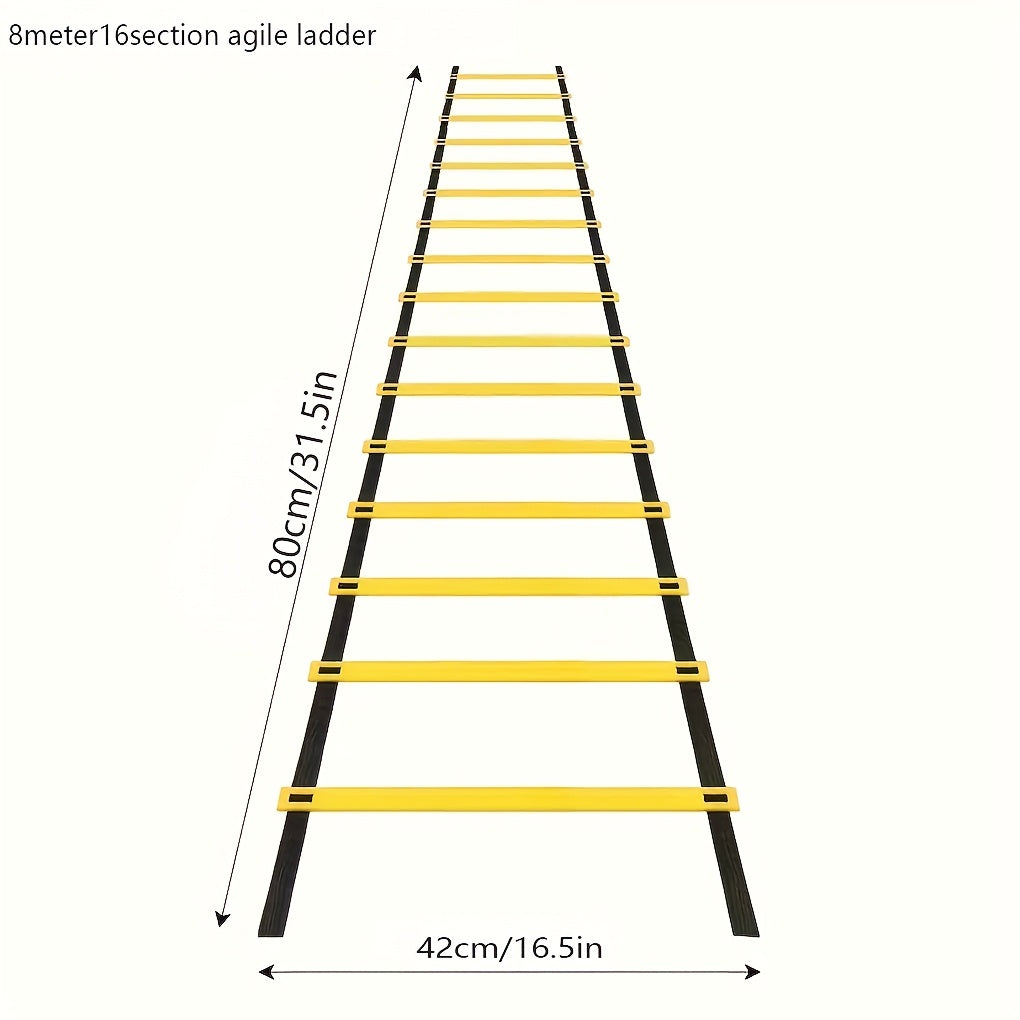 Agility Equipment 20-Step Ladder 10m/12-Step Ladder 6m/6-Step Ladder 3m Speed Ladder Training Ladder for Soccer, Speed, Rugby Fitness Foot Training