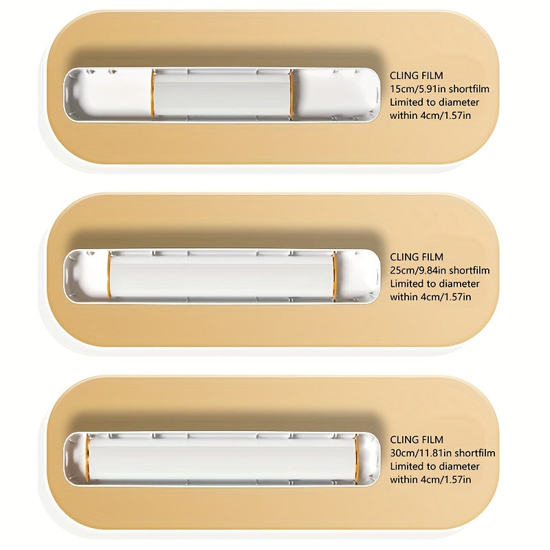 Dual-Action Fresh Wrap Dispenser &amp; Cutter – Multi-Purpose Kitchen Sealer for Plastic, Tin Foil, Baking Paper &amp; Wax Sheets – Reusable Packaging Machine with Orange Accents – Sleek White &amp; Black Design, Kitchen Packaging