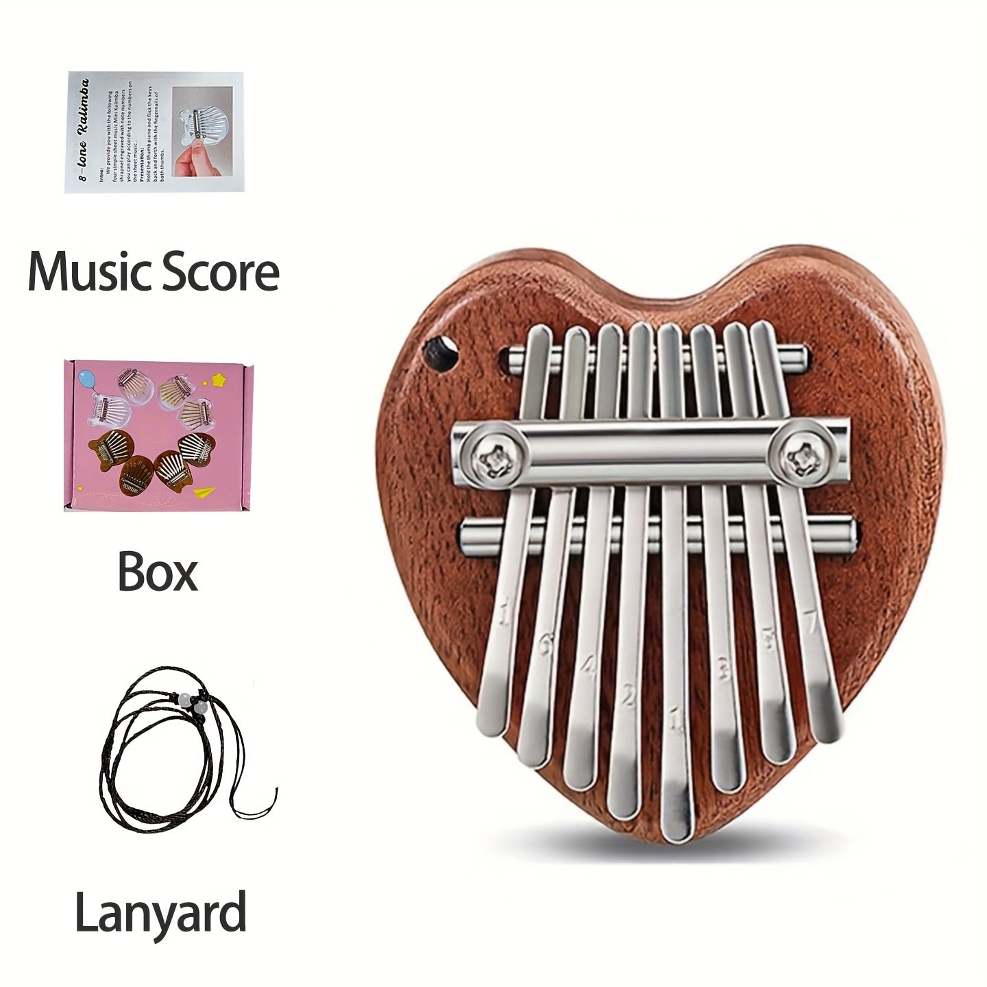 Kalimba huit tons de haute qualité, piano à doigts, instrument musical pour 14 ans et plus, idéal fêtes et cadeaux.