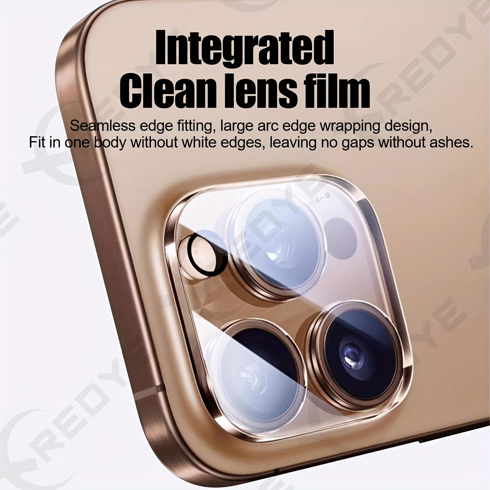 Lot de 6 Protecteurs d’Objectif XREDYE : Verre trempé, couverture complète pour caméra iPhone 11 à 16, finition brillante, compatible modèles Pro.