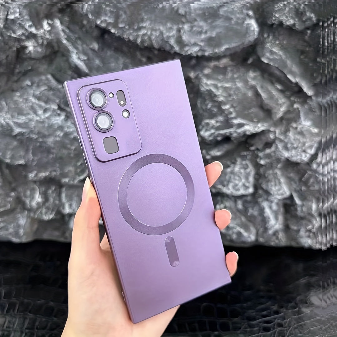 Coque transparente plaquée compatible charge magnétique sans fil, antichoc, pour Samsung Galaxy S20 à S23, offrant protection et style épuré.