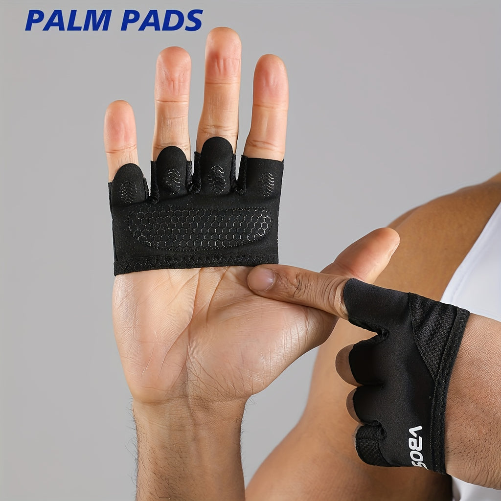 2pcs Unisex Half-Finger Fitness Gloves | Men And Women Four-finger Gloves, Non-slip Breathable Design with Quick-Dry Moisture-Wicking Fabric, Pull on Closure, Woven, Super Fiber Skin Material by