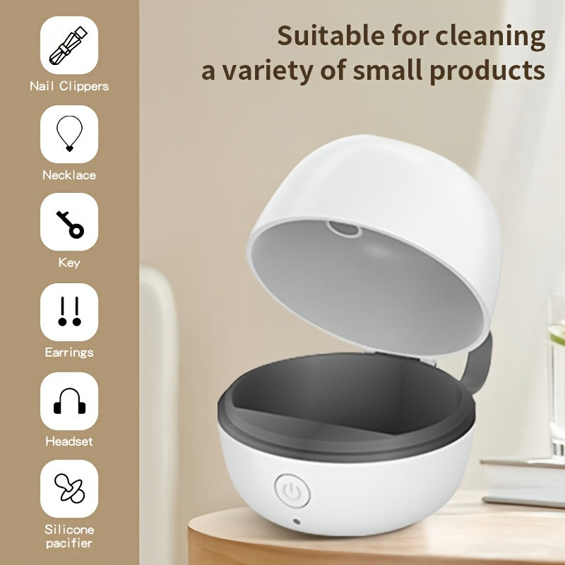 MOMMED Portable USB Rechargeable Pacifier Cleaner - Multi-Purpose UV Sanitizer for Pacifier Parts, Headphones, Earrings &amp; More, Compact Design with Blue Light Indicator, Easy to Clean, Travel-Friendly, USB Rechargeable Cleane