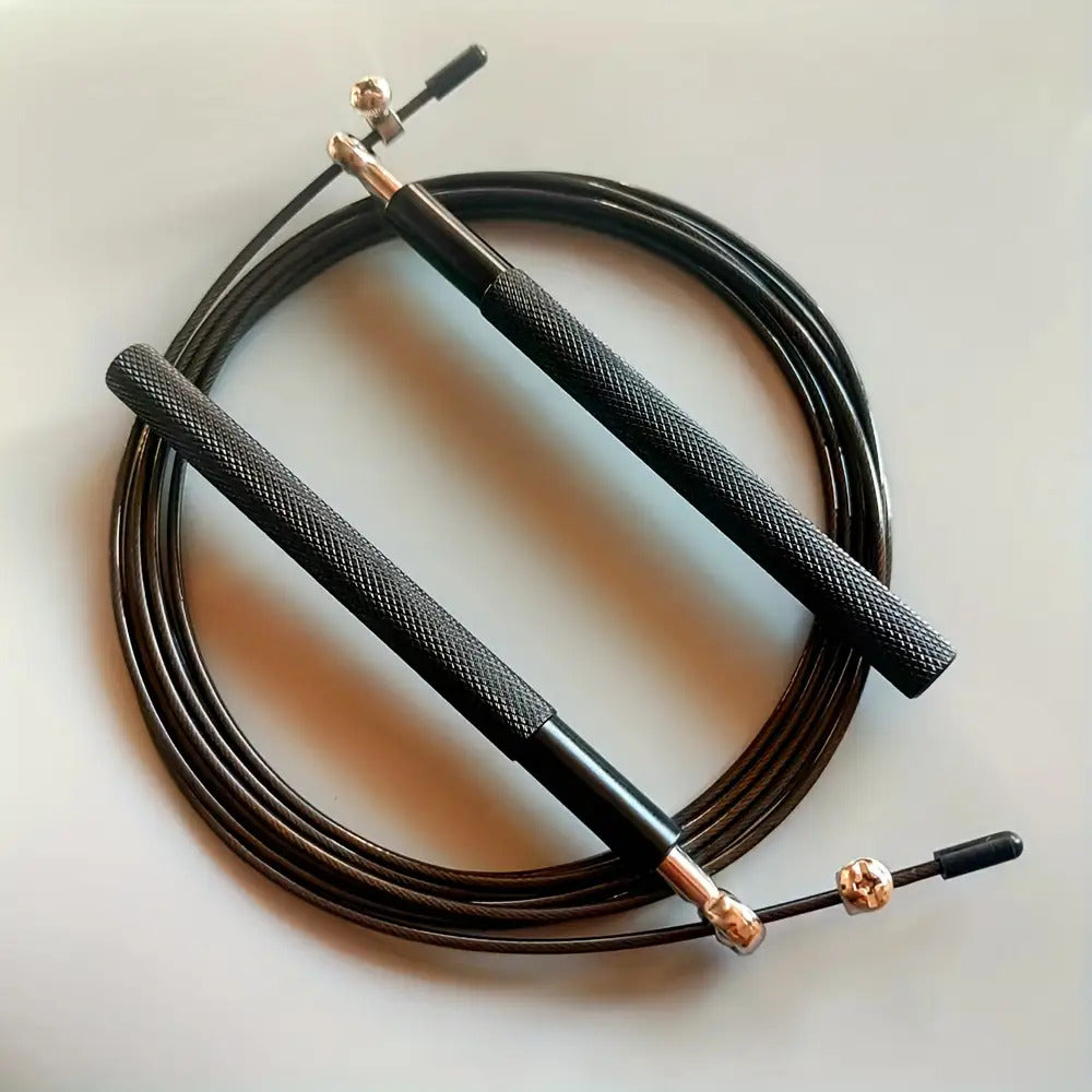 Corde à Sauter Professionnelle : Poignées aluminium robustes, rotation 360°, grip antidérapant, système corde rapide, idéale HIIT, boxe et gym.