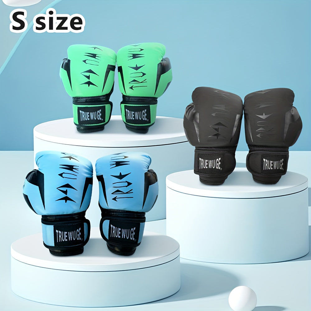 Paire de gants de boxe avec boucle ajustable, rembourrage anti-choc, durables et faciles à nettoyer, conçus pour débutants, novices et professionnels.