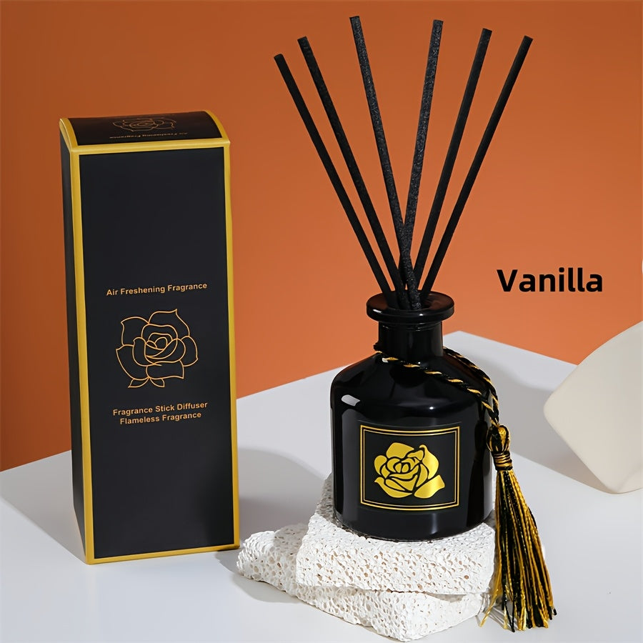 Diffuseur d’ambiance à parfum intense Bouteille avec bâtonnets, disponible en plusieurs senteurs, idéal pour parfumer et rafraîchir maison ou bureau.