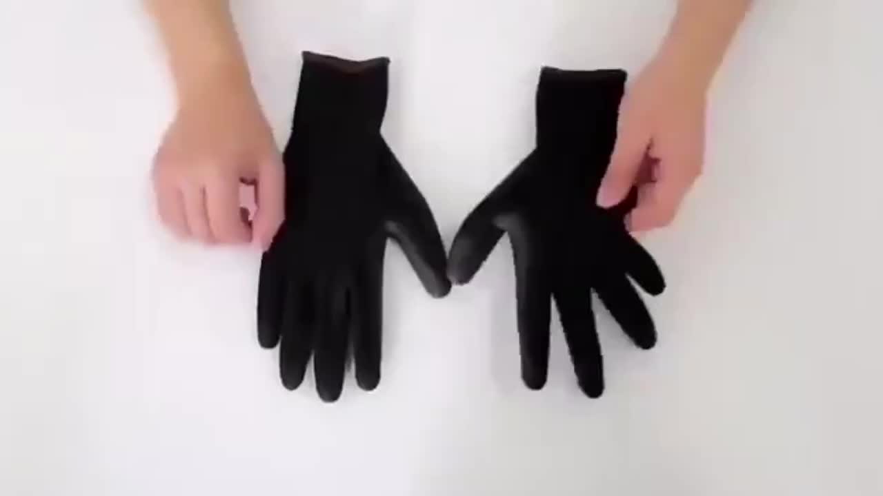 Lot de 12 paires de gants de travail résistants, antidérapants et antistatiques, adaptés jardinage, bricolage et usage industriel sécuritaire.