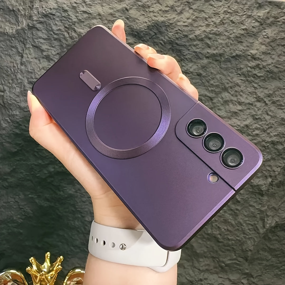 Coque transparente plaquée compatible charge magnétique sans fil, antichoc, pour Samsung Galaxy S20 à S23, offrant protection et style épuré.