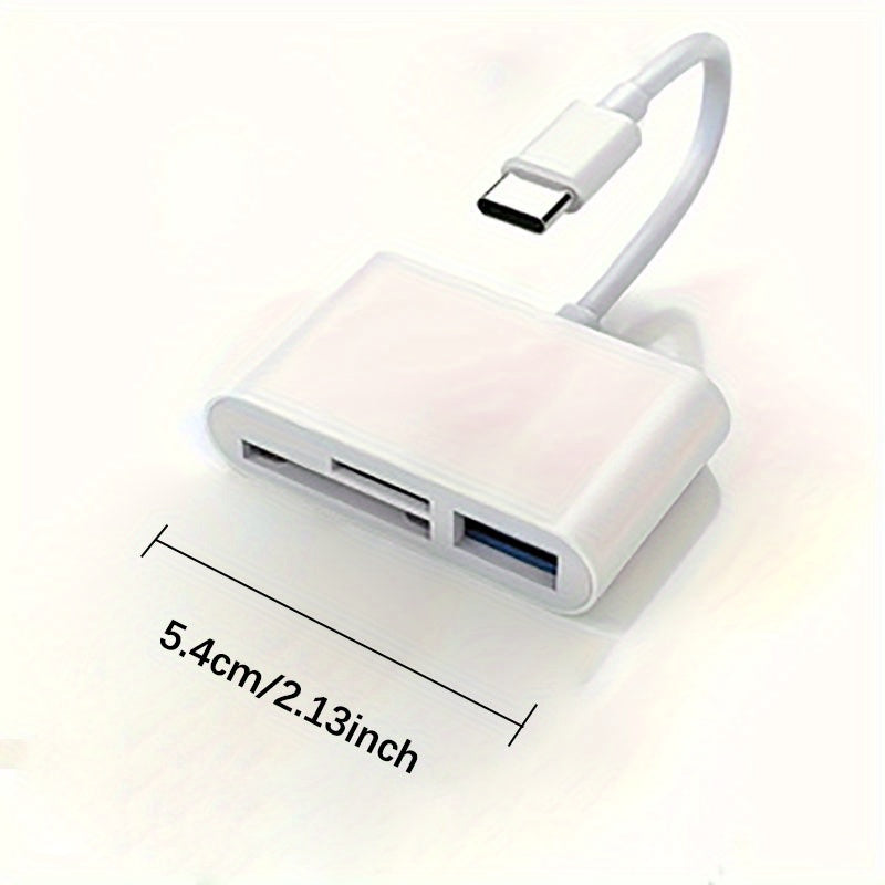 Lecteur de Cartes USB-C vers SD/TF : Adaptateur OTG pour transfert de données, compatible iPhone, Android, Windows, caméras et ordinateurs portables.