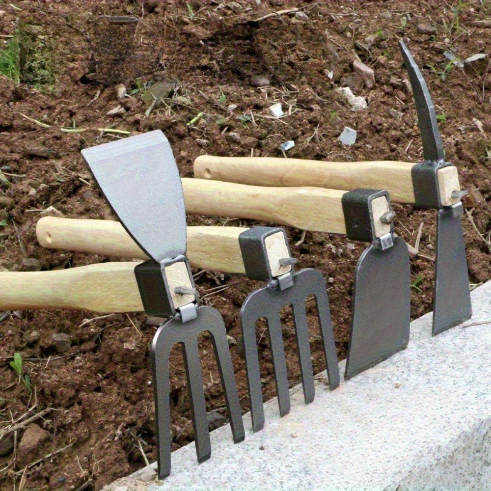 Houe de jardin double-face 35 cm, fonte durable, poignée antidérapante ergonomique, idéale pour planter fleurs, désherber légumes et entretien jardin.