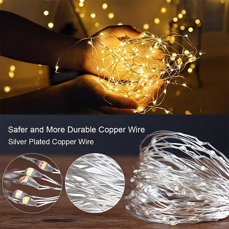 Guirlande lumineuse 50/100 LED, décoration chambre, fêtes, mariage ou Noël/Halloween, légère et durable, idéale ambiance et éclairage décoratif.