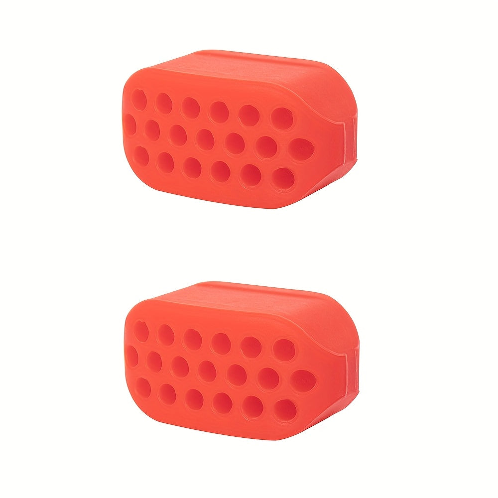 Lot de 2 entraîneurs mandibulaires en silicone, légers et durables, pour renforcement des muscles faciaux et entraînement de la mâchoire.