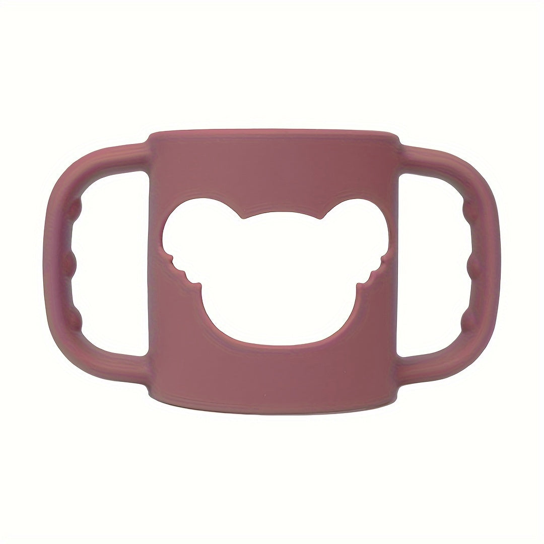 Poignée en silicone pour biberon bébé, motif cartoon, souple et élastique, compatible avec la plupart des col de bouteilles.