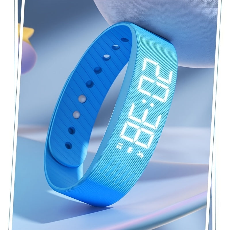 Montre électronique unisexe multifonction, bracelet silicone doux, alarme, podomètre, calories, design sportif et tendance, idéale cadeaux et toutes occasions.