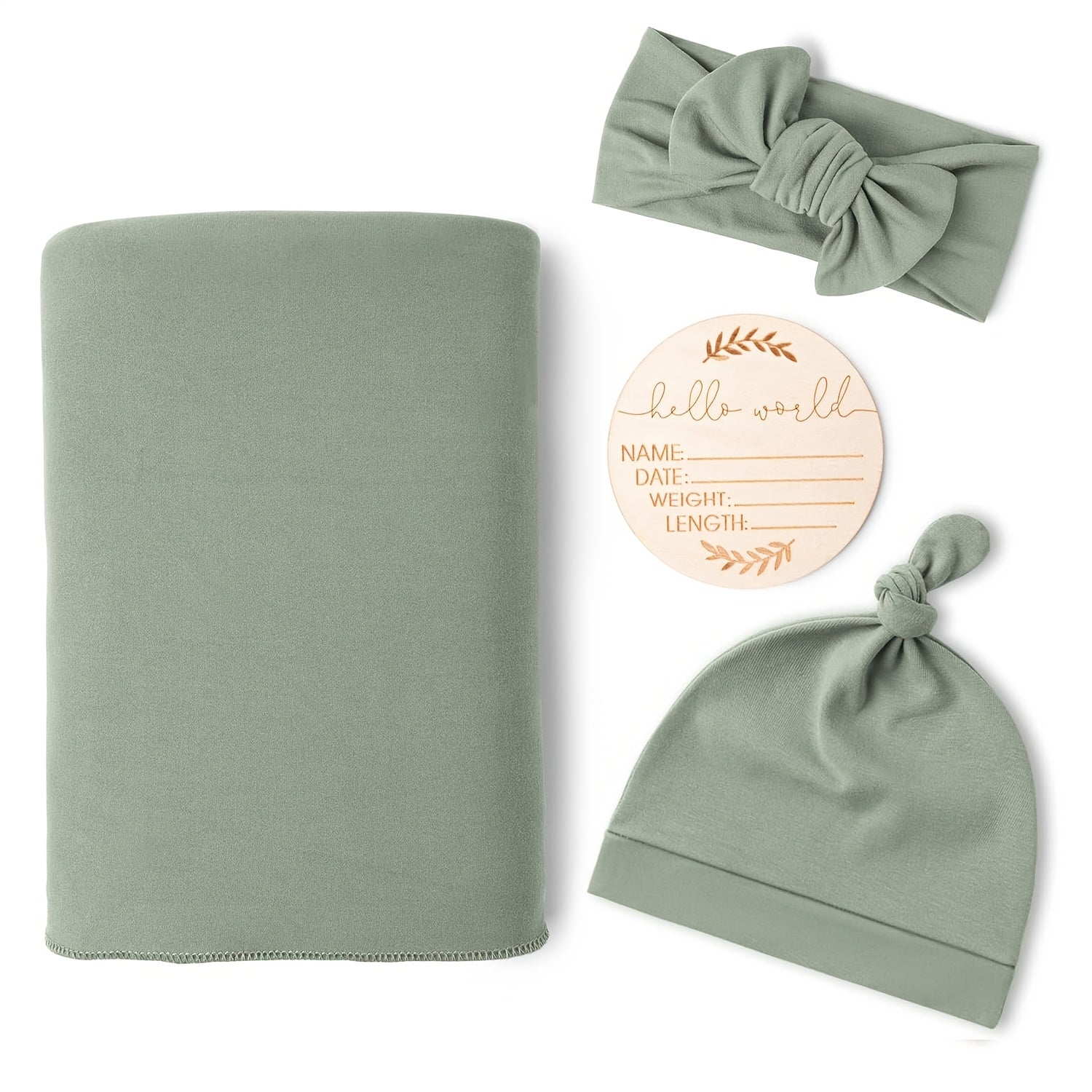 CINCOBEBÉ Newborn Swaddle Blanket &amp; Hat Set - Soft Polyester Baby Wrap with Floral Pattern, Machine Washable, Includes Headband &amp; Monthly Card, Perfect Gift for Boys and Girls, Newborn Essentials|Floral Pattern Blanket|Polye