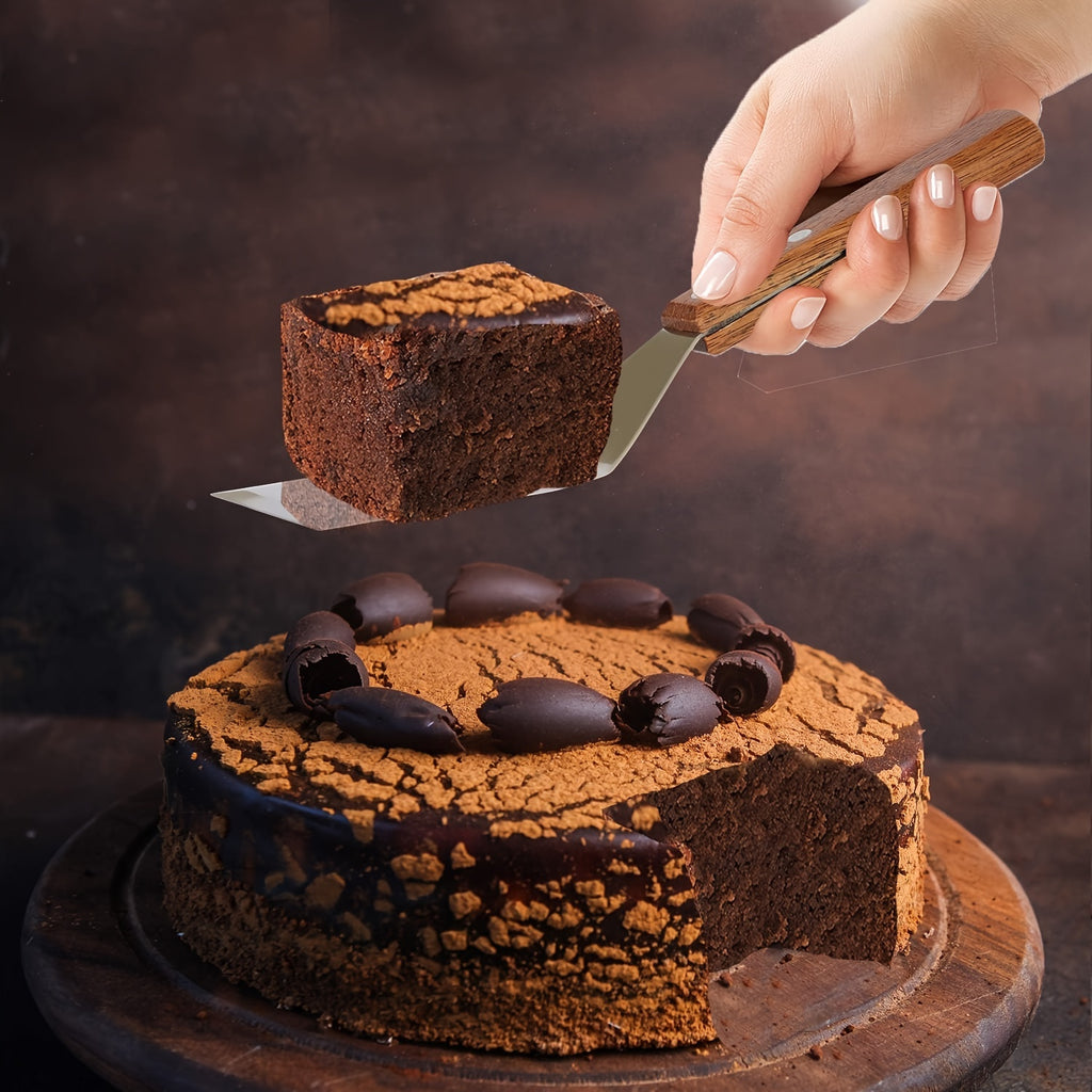 Heavy-Duty Stainless Steel Spatula with Beveled Edge &amp; Hardwood Handle - Large Metal Turner for Cast Iron Skillets, Griddles | Ideal BBQ &amp; Home Kitchen Tool