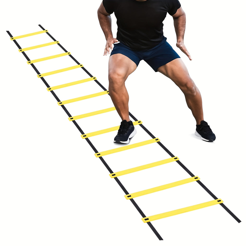 Agility Equipment 20-Step Ladder 10m/12-Step Ladder 6m/6-Step Ladder 3m Speed Ladder Training Ladder for Soccer, Speed, Rugby Fitness Foot Training