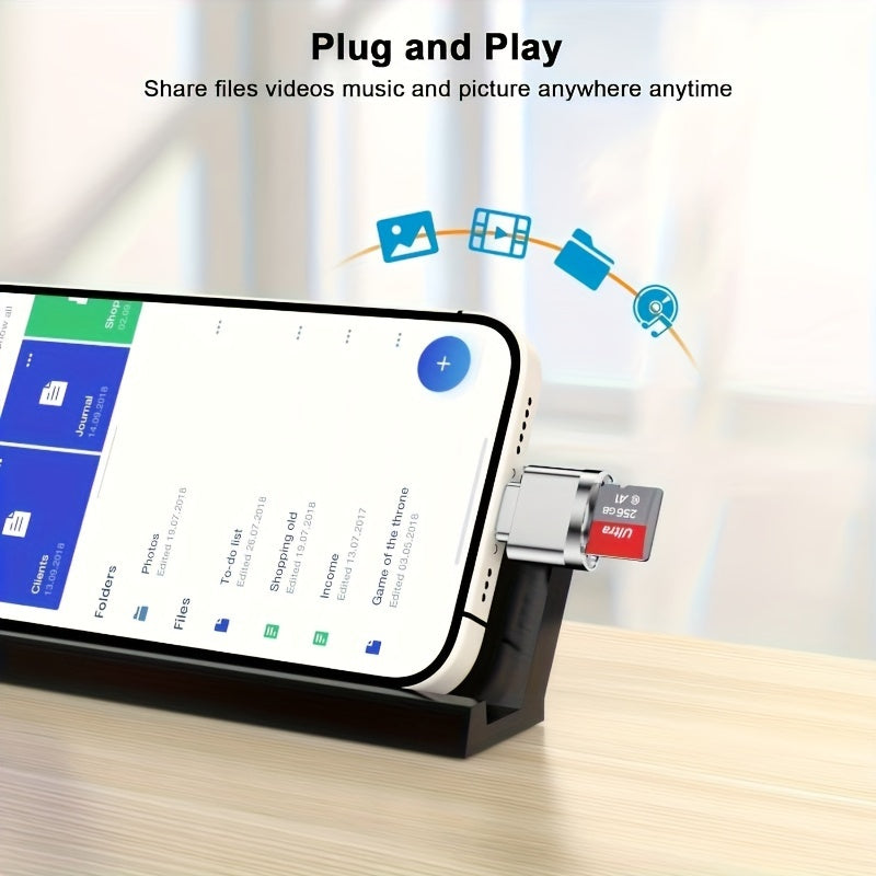 Adaptateur lecteur de cartes USB-C/USB-A vers Micro/SD/TF, haute vitesse, plug-and-play, pour MacBook, smartphones, tablettes et ordinateurs portables.