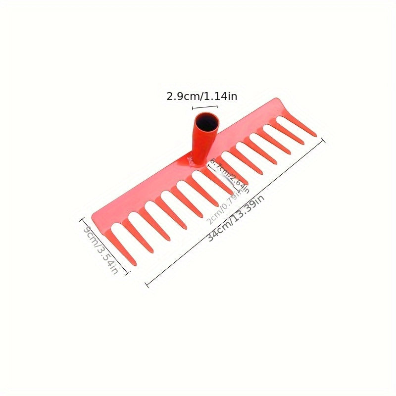 1pc Heavy-Duty Metal Garden Weeding &amp; Leaf Rake - Ergonomic Handle, Durable Metal Tines for Efficient Weed Removal, Ideal for Outdoor Lawn &amp; Garden Maintenance, Garden Weeding Tool, Sturdy Construction, Robust Tool Design