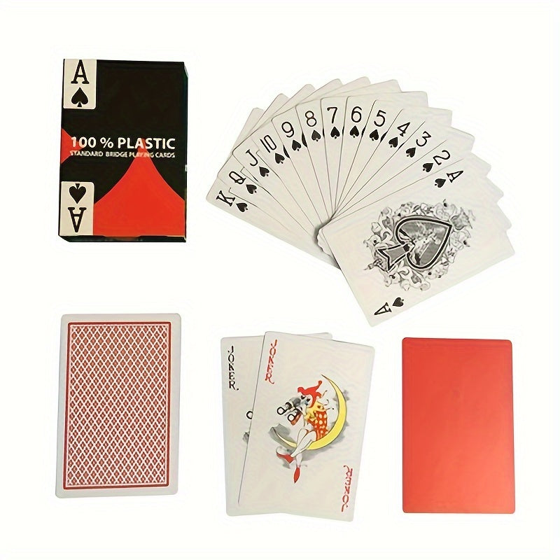 Cartes de jeu PVC mat premium, étanches. Design étroit pour une prise améliorée, idéal pour les jeux créatifs et le divertissement.