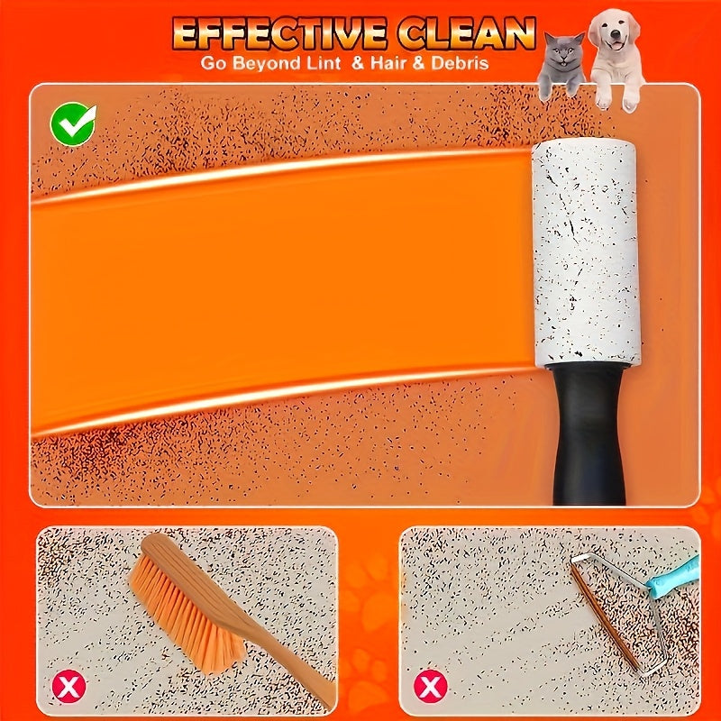 Super Strong Lint Roller, 1 Roll of 50 Sheets, Suitable for Clothes, Carpets, Sofa Covers, and Various Surfaces- Essential Household Lint Removal Tool, Surface Cleaning, Portable Design, Compact Roller, High Quality Roller, Du