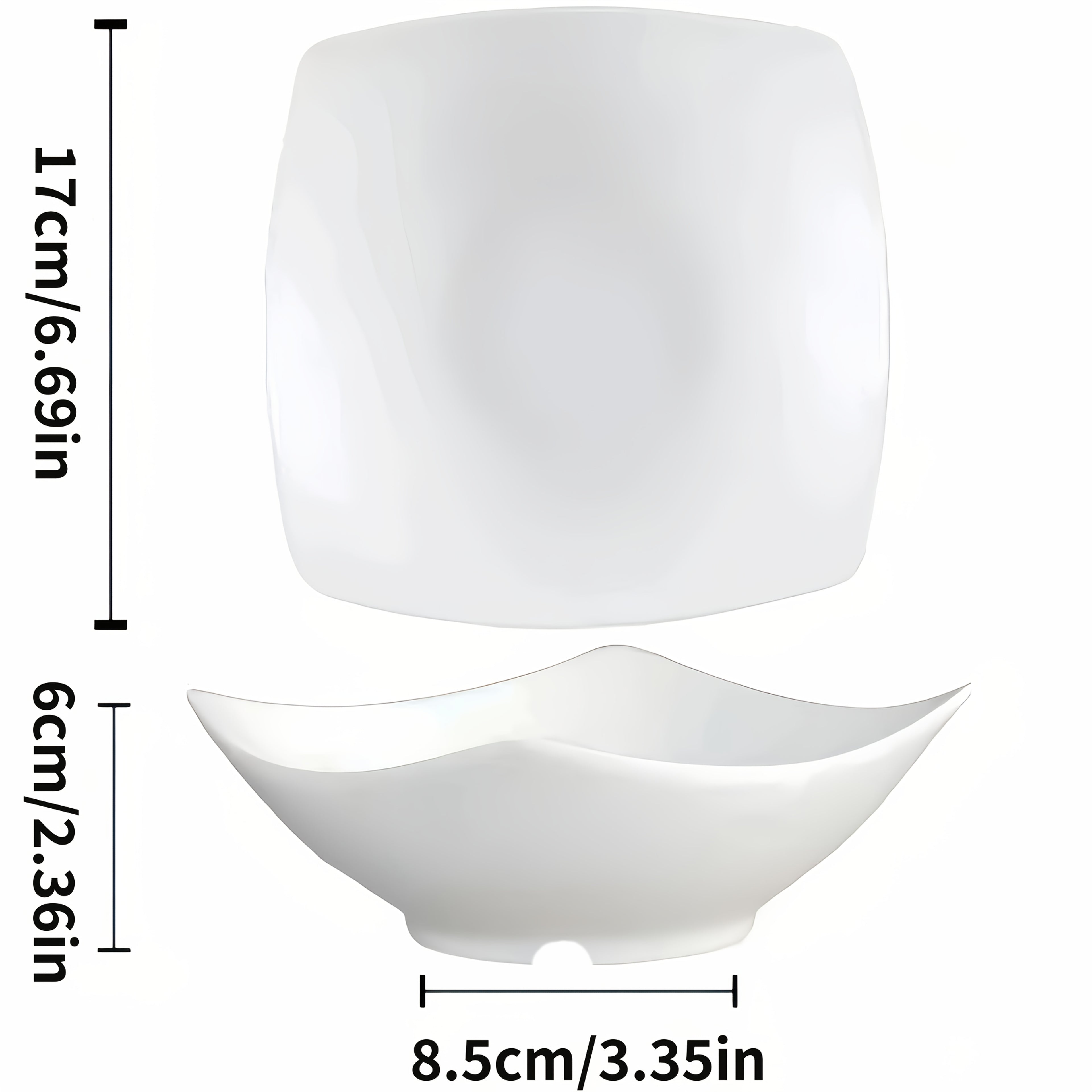 4pcs Set of Large Square Plastic Bowls with High Sides - Stackable and Non-Slip Kitchenware Set, Unique Square Design with Sturdy Corners, Perfect for Serving Salads, Snacks, Soups, or Main Dishes at Home, Restaurants, or Out