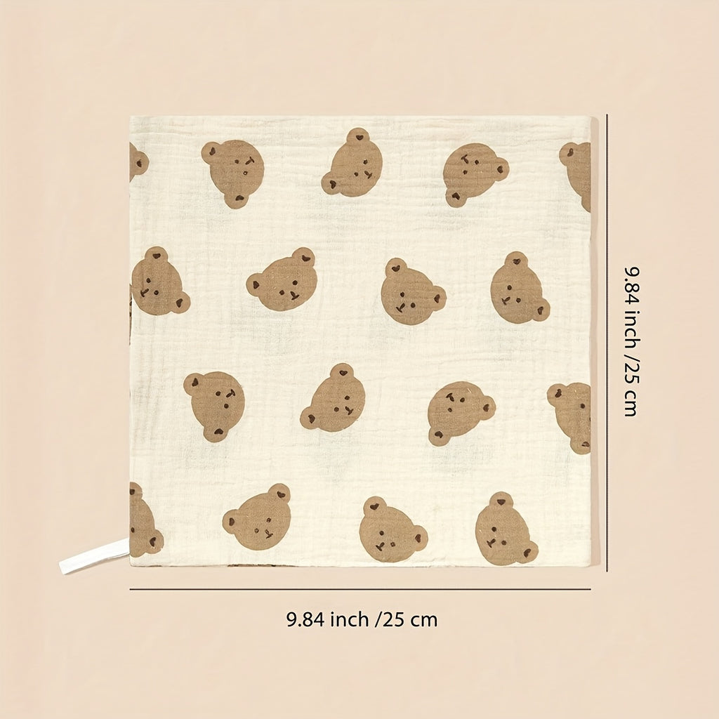 5 serviettes pour bébés, motifs adorables, douces, idéales pour le bain, la poussée dentaire et les moments de jeu.