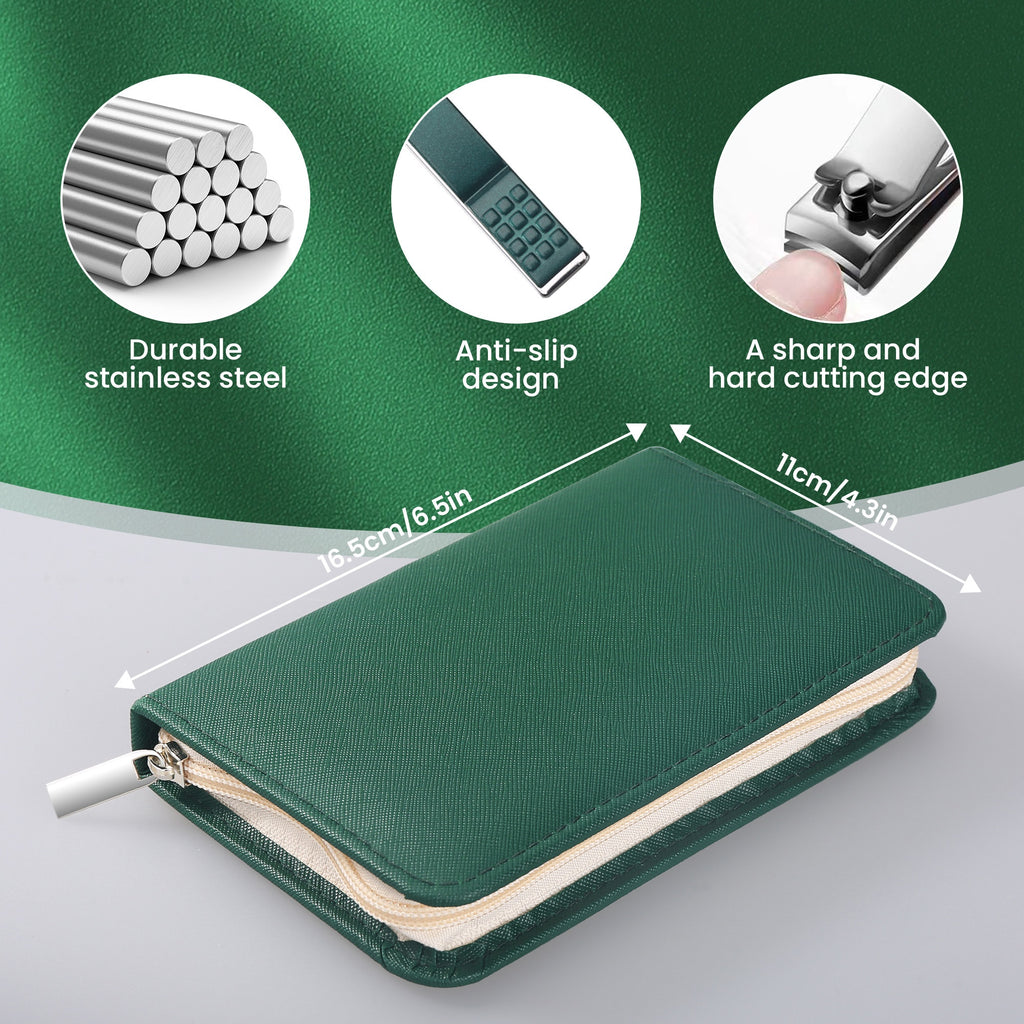 Lot de 30 kits manucure luxe en acier inoxydable, outils complets avec étuis portables, parfaits pour soins mains, pieds et visage.