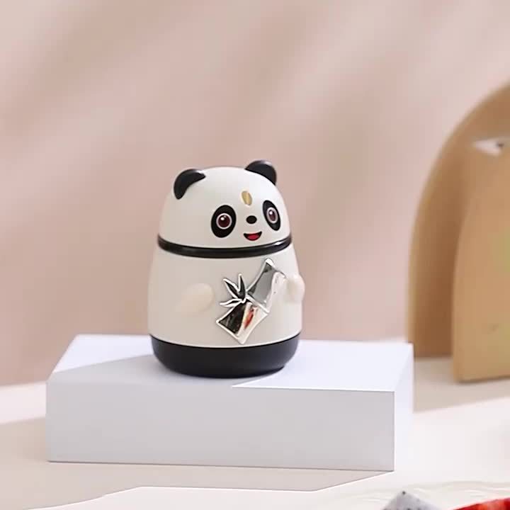 Boîte à cure-dents automatique panda, design cartoon tendance, pop-up créatif, idéale pour Noël et Nouvel An.