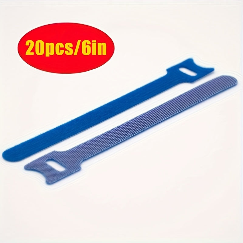 Lot de 20/50 sangles en nylon réutilisables, auto-adhésives, souples et durables, parfaites pour organiser câbles, bureau ou usage quotidien.