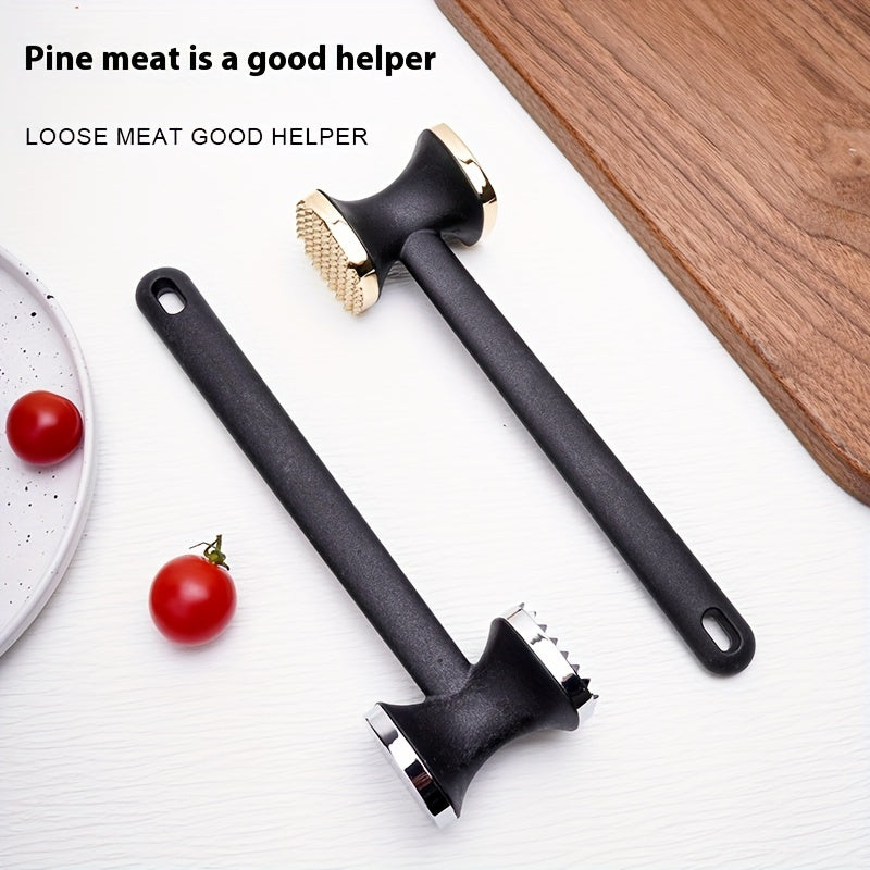 Marteau à viande double-face en alliage de zinc : attendrit steaks, écrase ail et prépare viandes. Outil polyvalent pour cuisine pratique.