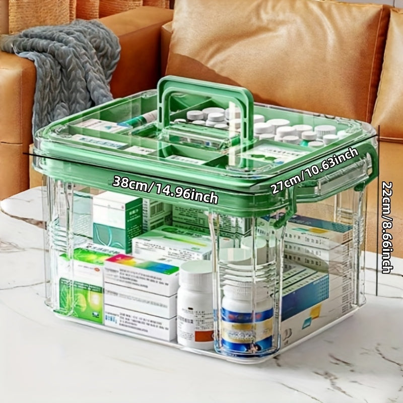 Boîte de rangement multifonctionnelle en plastique avec fermeture à clip, étanche et empilable, idéale pour médicaments, accessoires et organisation domestique.