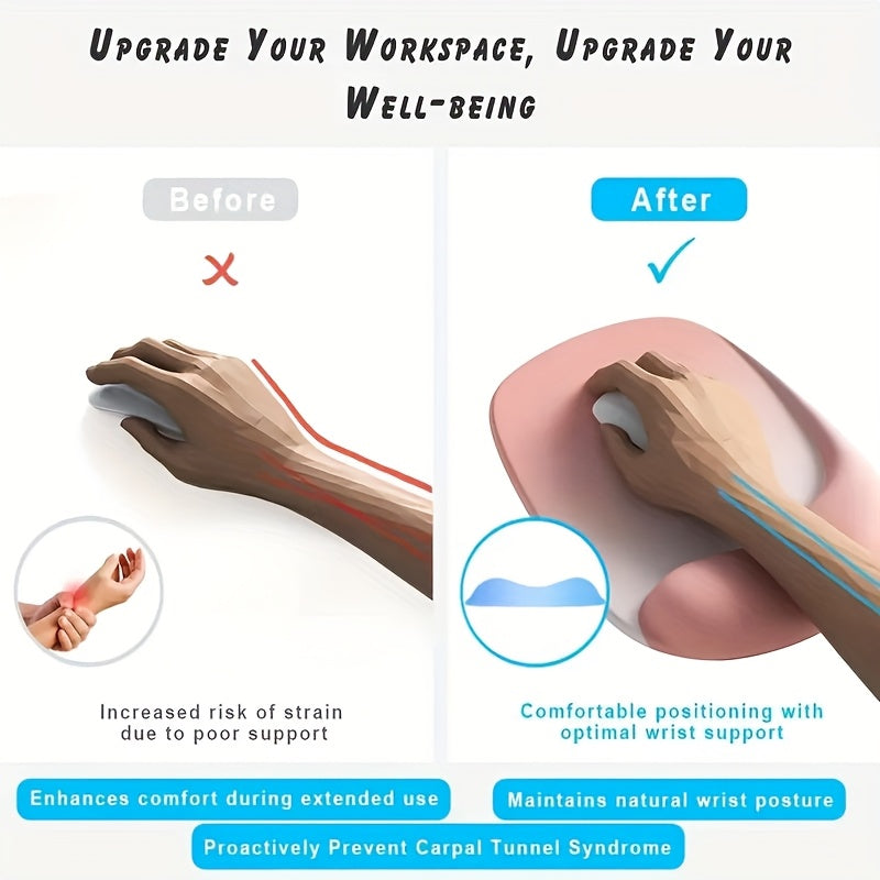 Ergonomic Mouse Pad with Gel Wrist Support - Premium Lycra Fabric, Non-Slip, Perfect for Laptops &amp; Desktops, Ideal for Office &amp; Gaming, Rubber Base, Mouse Pads for Desks