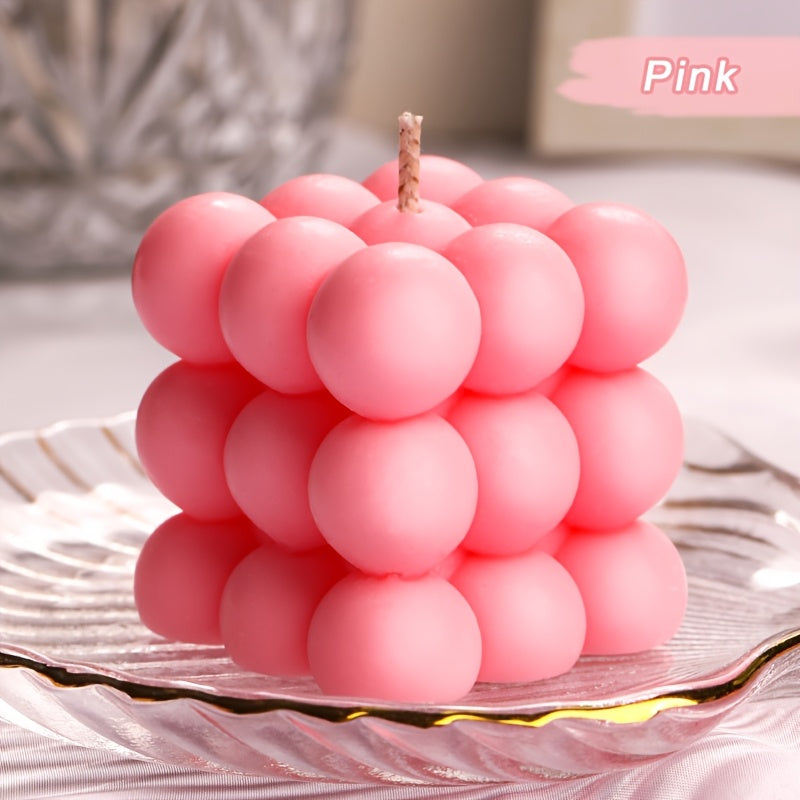 Bougie en forme de cube Décorative pour Noël, Saint-Valentin, diplômes ou anniversaires, parfaite comme cadeau pour amis, enseignants ou décoration maison.
