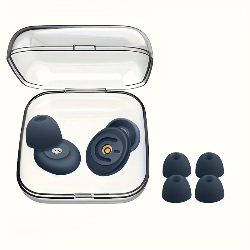 Bouchons d’oreilles isolants, réutilisables, 3 tailles incluses, confortables et durables, avec étui, parfaits pour concerts, sommeil et activités.
