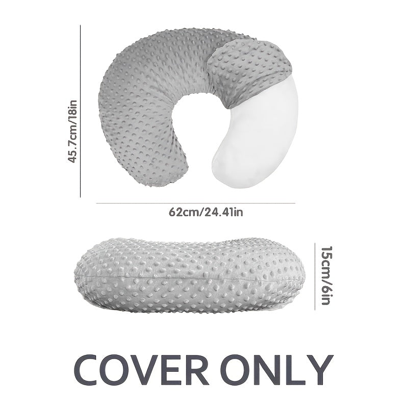 Housse de coussin d’allaitement gris doux, amovible et lavable en machine, respirante, ergonomique, idéale pour un confort optimal pendant l’allaitement.