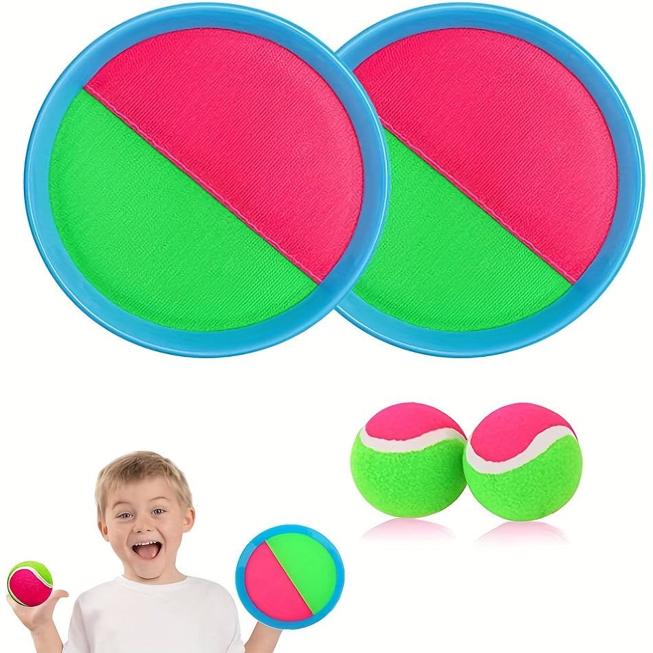 Jeu de balle Goo pour enfants, extérieur et plage, avec 2 raquettes et balle, parfait pour jardins et cadeaux familiaux.