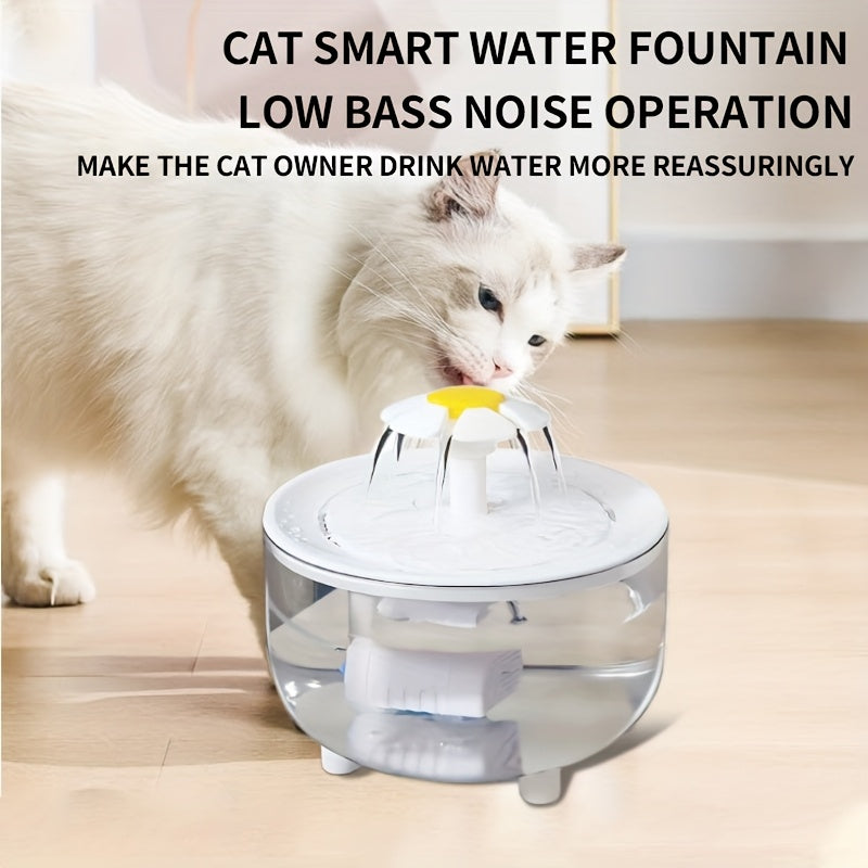 Distributeur d'eau pour animaux en forme de fleur. Fontaine automatique pour chats et chiens, design floral, grande capacité, idéale pour l'hydratation continue.