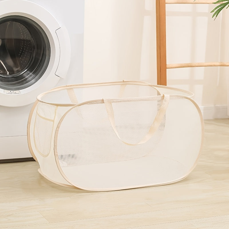 1pc Large Capacity Toy Storage Basket - Transparent Fabric Organizer with Divided Compartments, Easy to Find Items, Ideal for Living Room, Playroom, or Bedroom, Toy Organization | Playroom Storage | Durable Storage Basket