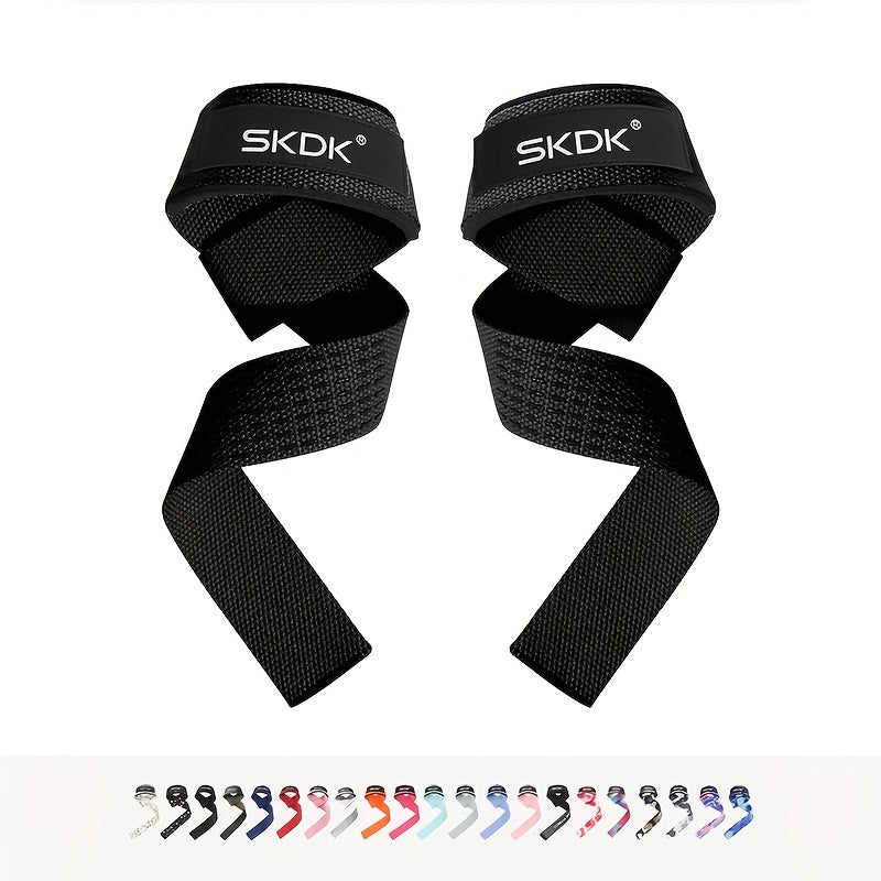 1 Pair SKDK Weight Lifting Wrist Straps with Extra Hand Grips - Breathable Mesh Gym Wrist Wraps for Deadlifts, Strength Training & Bodybuilding - Mixed Colors (Black/Blue/Pink/Red/Grey), Bodybuilding Essentials | Adjustable W