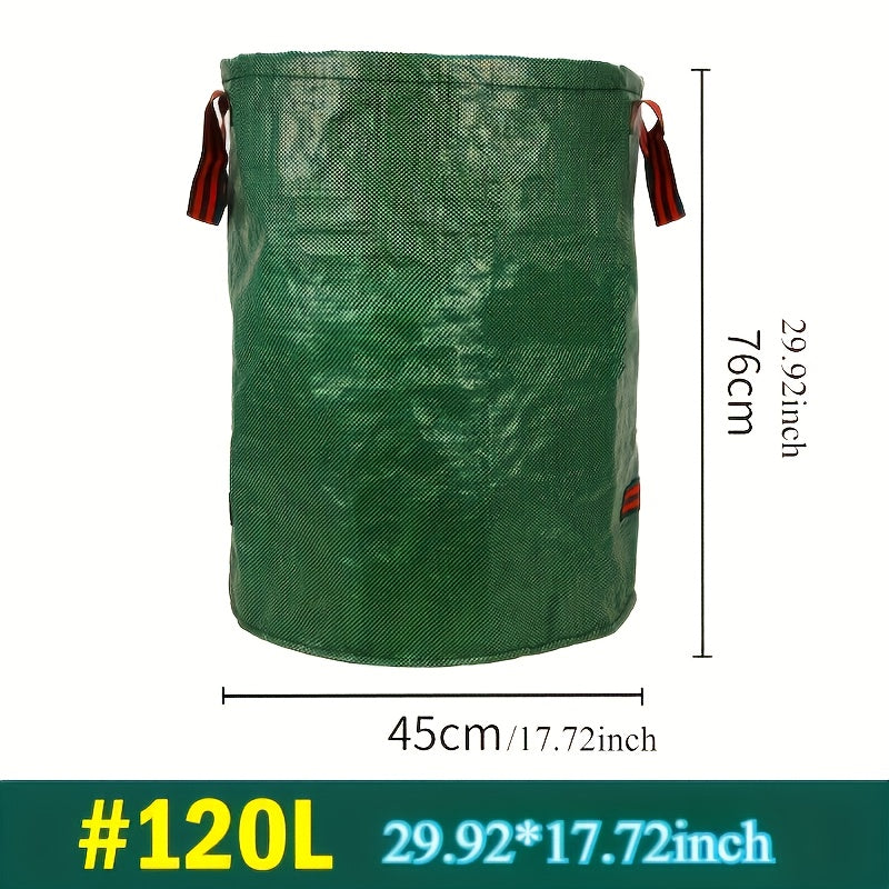 120L Outdoor Garden Leaf Collection Bag, Suitable for Lawns, Pools &amp; Yard Waste Laundry and Miscellaneous Items, Outdoor Leaf Bag, Garden Waste Bag with Lid, Reusable Garden Waste Bags, Heavy Duty Garden Bag, Gardening Bags,