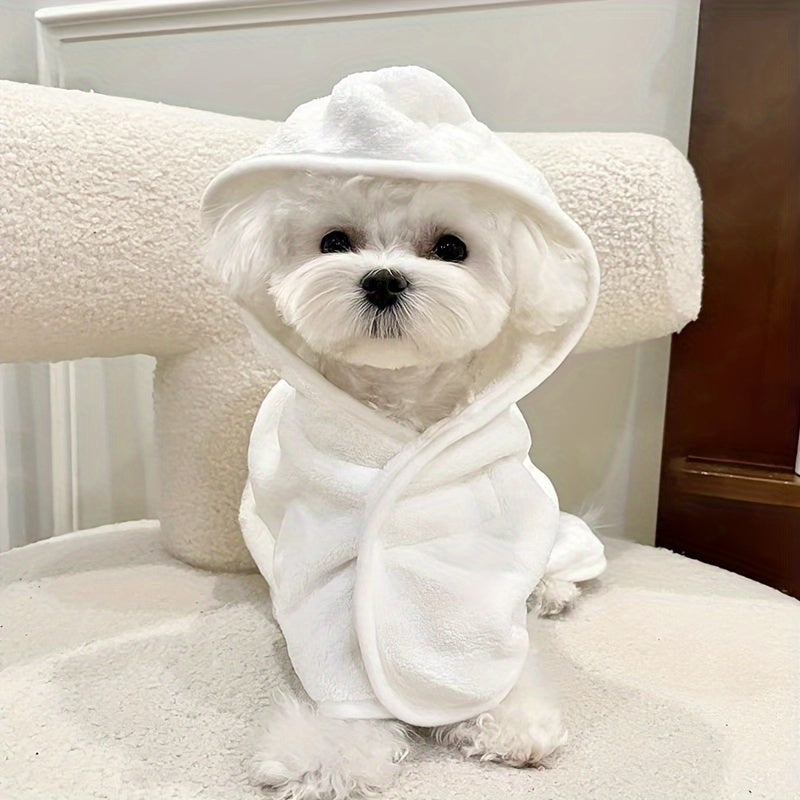 Ultra-Absorbent Microfiber Pet Bathrobe for Small to Medium Dogs &amp; Cats - Quick Dry, Soft, All-Season Comfort with Secure Hook-and-loop Fastener Closure