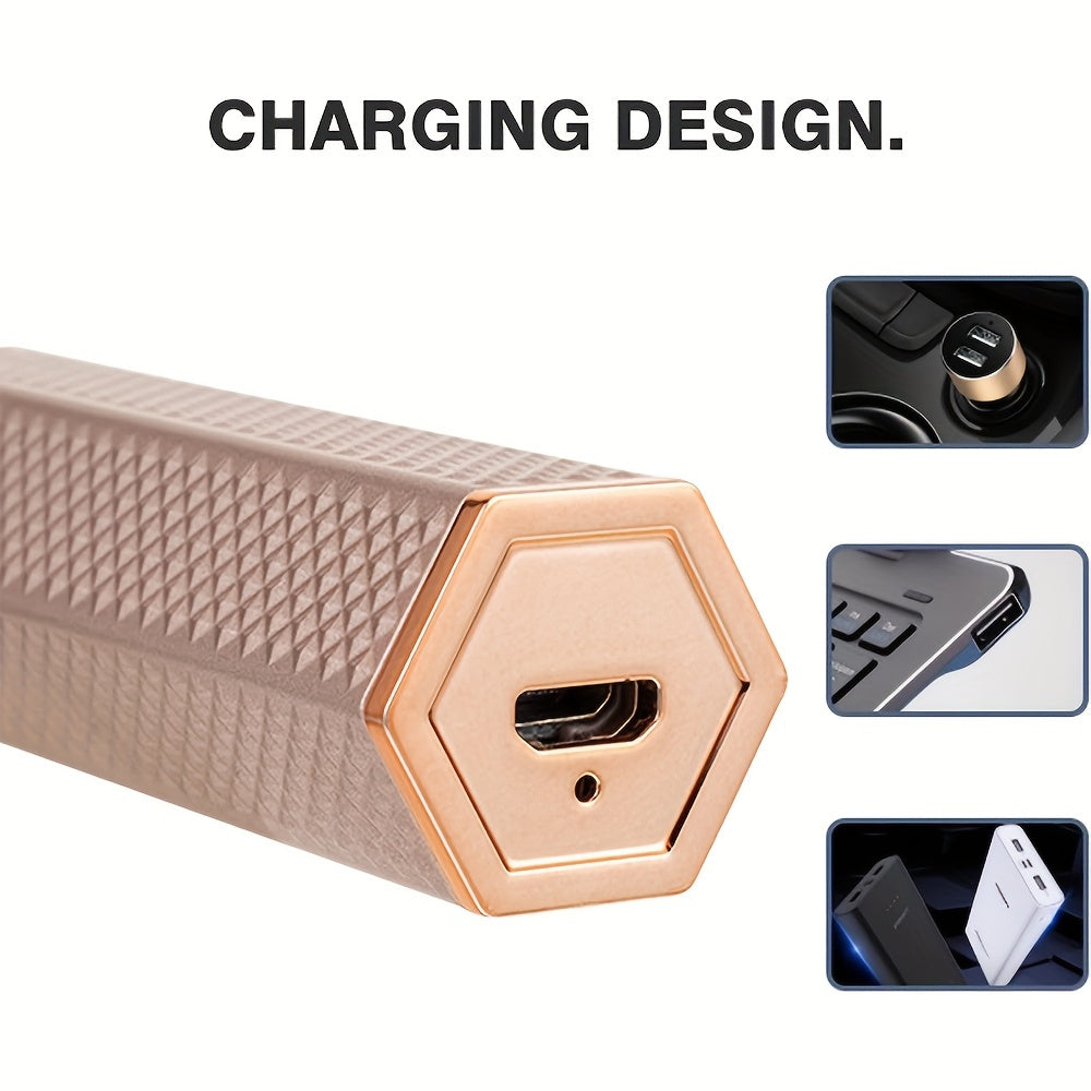 Épilateur électrique 4 en 1 pour femmes, rechargeable, indolore, pour visage, sourcils, nez, bikini et corps.