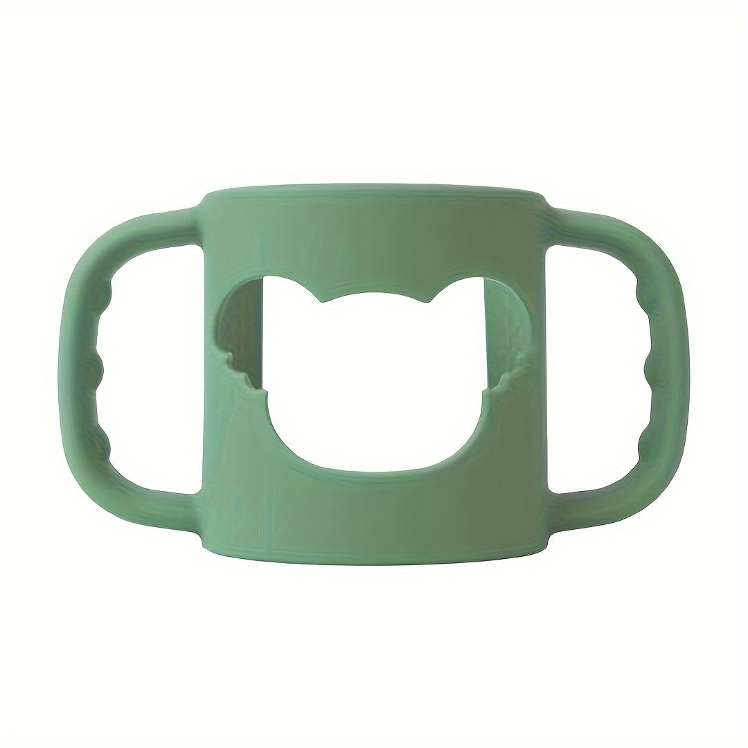 Poignée en silicone pour biberon bébé, motif cartoon, souple et élastique, compatible avec la plupart des col de bouteilles.