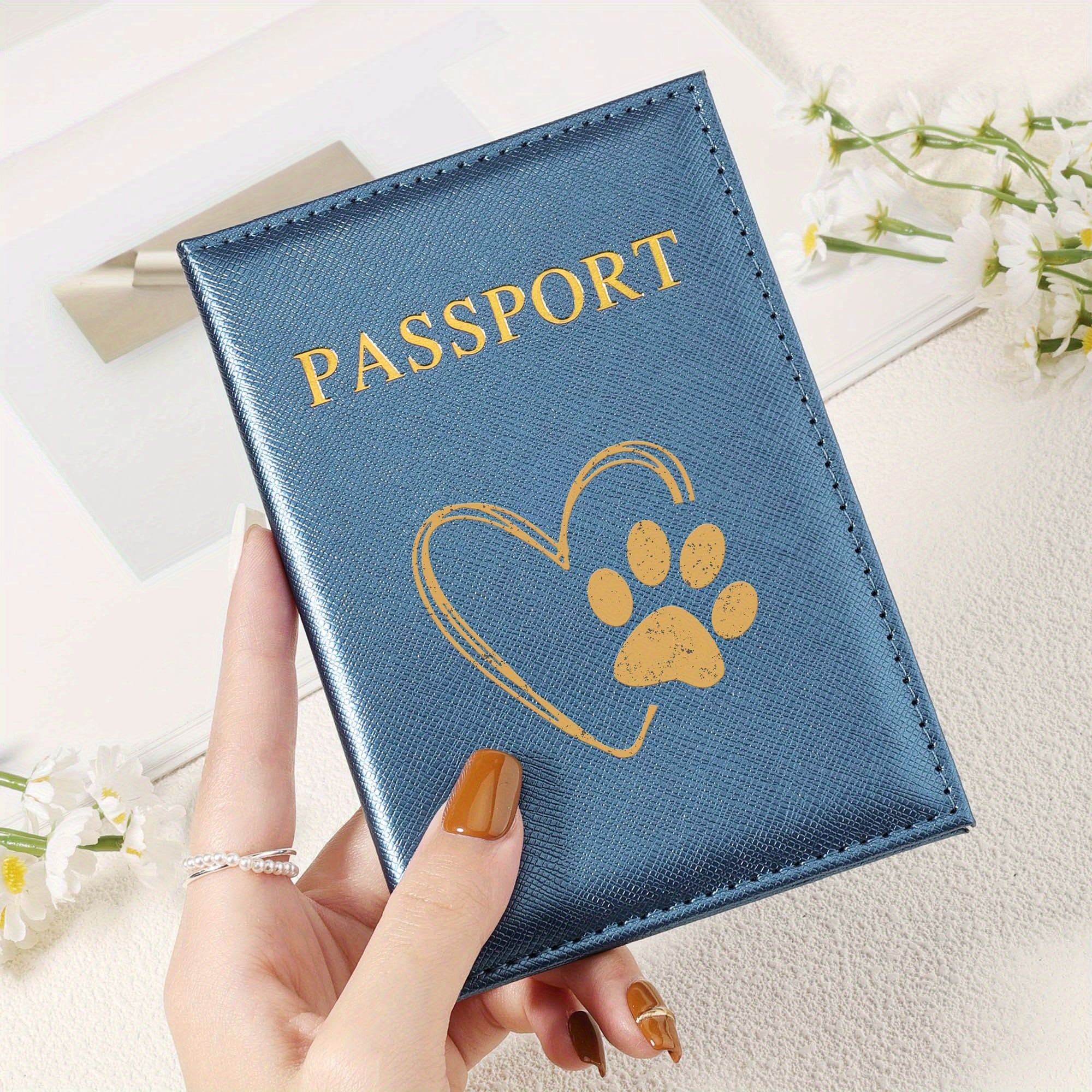1pc Slim Passport Holder Wallet - Lightweight Travel document case with Open Closure, Nylon Interior - Compact Passport Organizer for Men & Women, Business or Vacation Trips - Available in White & other colors, Passport Trave